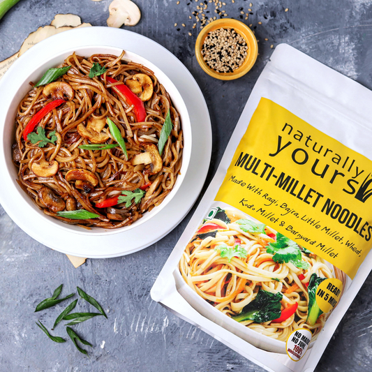 Multi-Millet Noodles - Rich in Protein & Fiber - Ready in 5 Mins - 195g (Pack of 3)