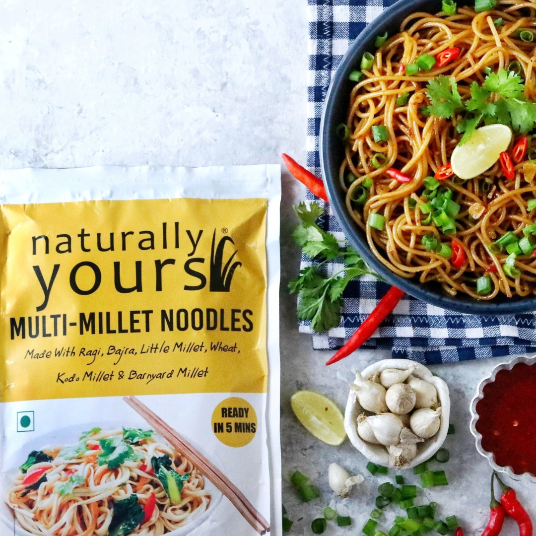 Multi-Millet Noodles - Rich in Protein & Fiber - Ready in 5 Mins - 195g (Pack of 3)