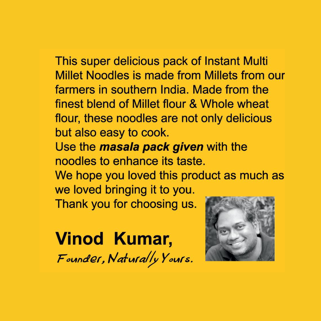 New Launch - Multi-Millet Instant Noodles - High in Protein - Each Pack Rs.89/- (Pack of 3 x 175g)