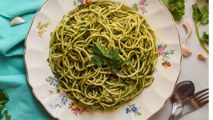 Recipe : Coriander Soya Noodles