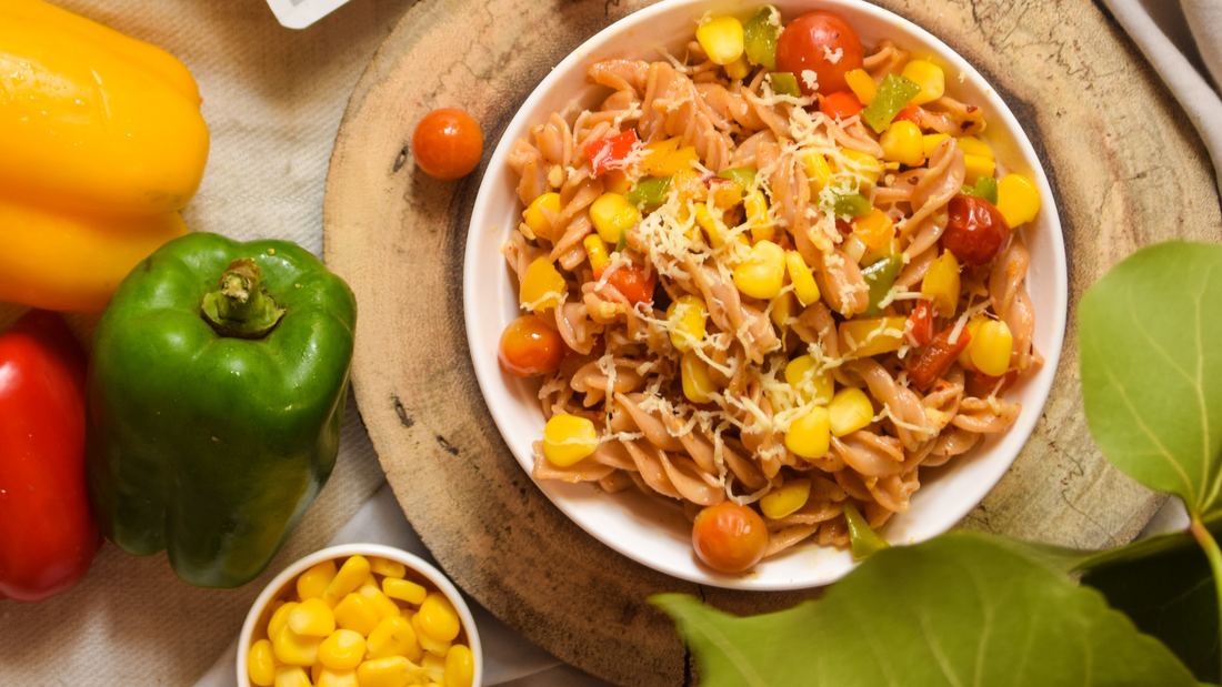 Recipe : Sweet Corn Red Lentil Pasta Salad | Naturally Yours