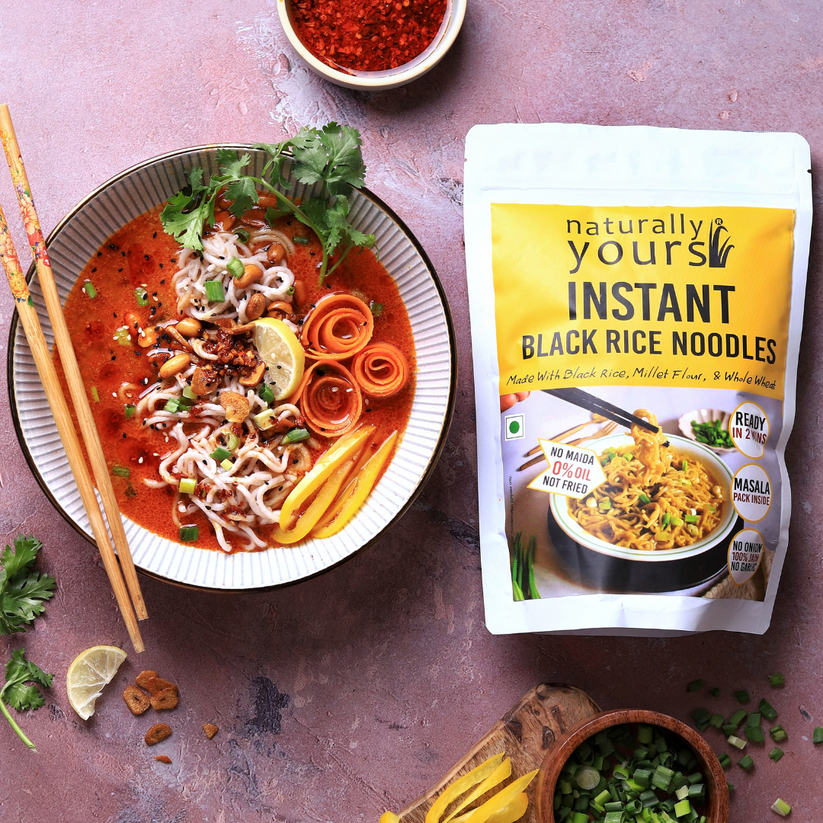 Black Rice Instant Ramen Noodles - Rich in Protein - Ready in 2 Mins ...