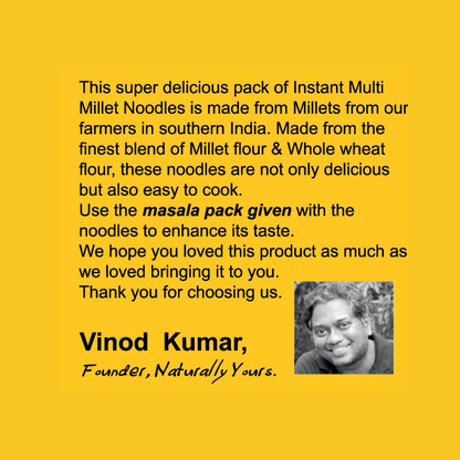 New Launch - Multi-Millet Instant Noodles - High in Protein - Each Pack Rs.89/- (Pack of 3 x 175g)
