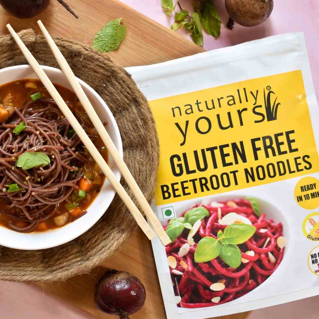Gluten free beetroot noodles