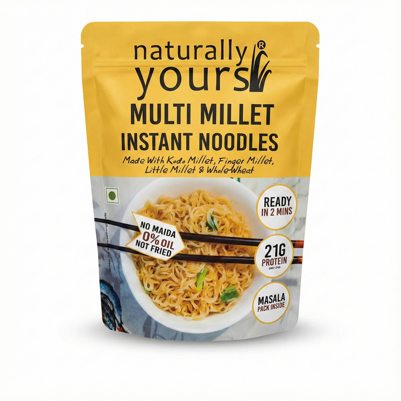 New Launch - Multi-Millet Instant Noodles - High in Protein - Each Pack Rs.89/- (Pack of 3 x 175g)