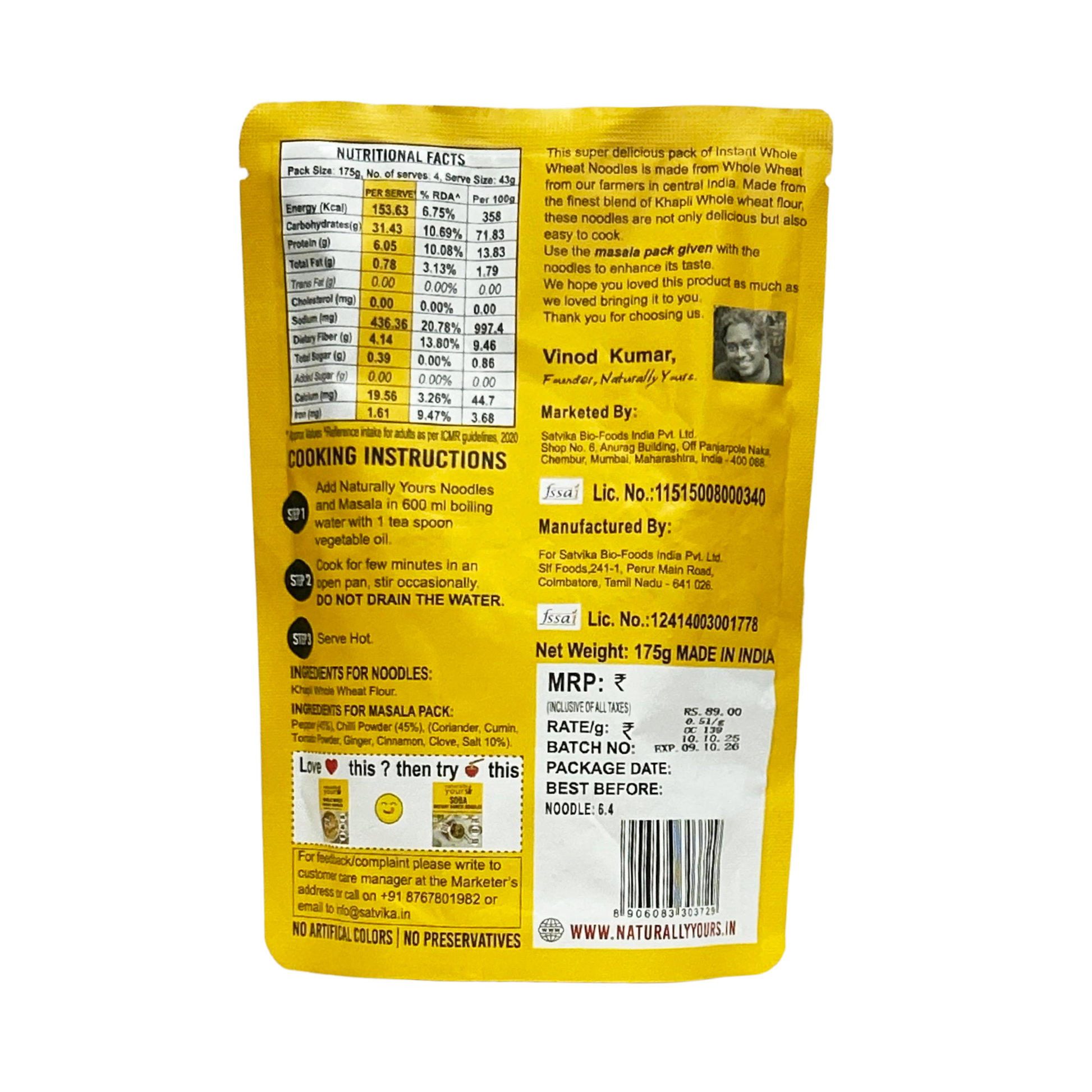 Whole wheat Instant noodles