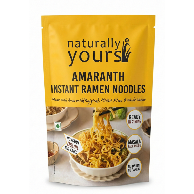 Amaranth (Rajgira) Instant Ramen Noodles - Rich in Protein & Magnesium - Ready in 2 Mins - 175g  (Pack of 3)