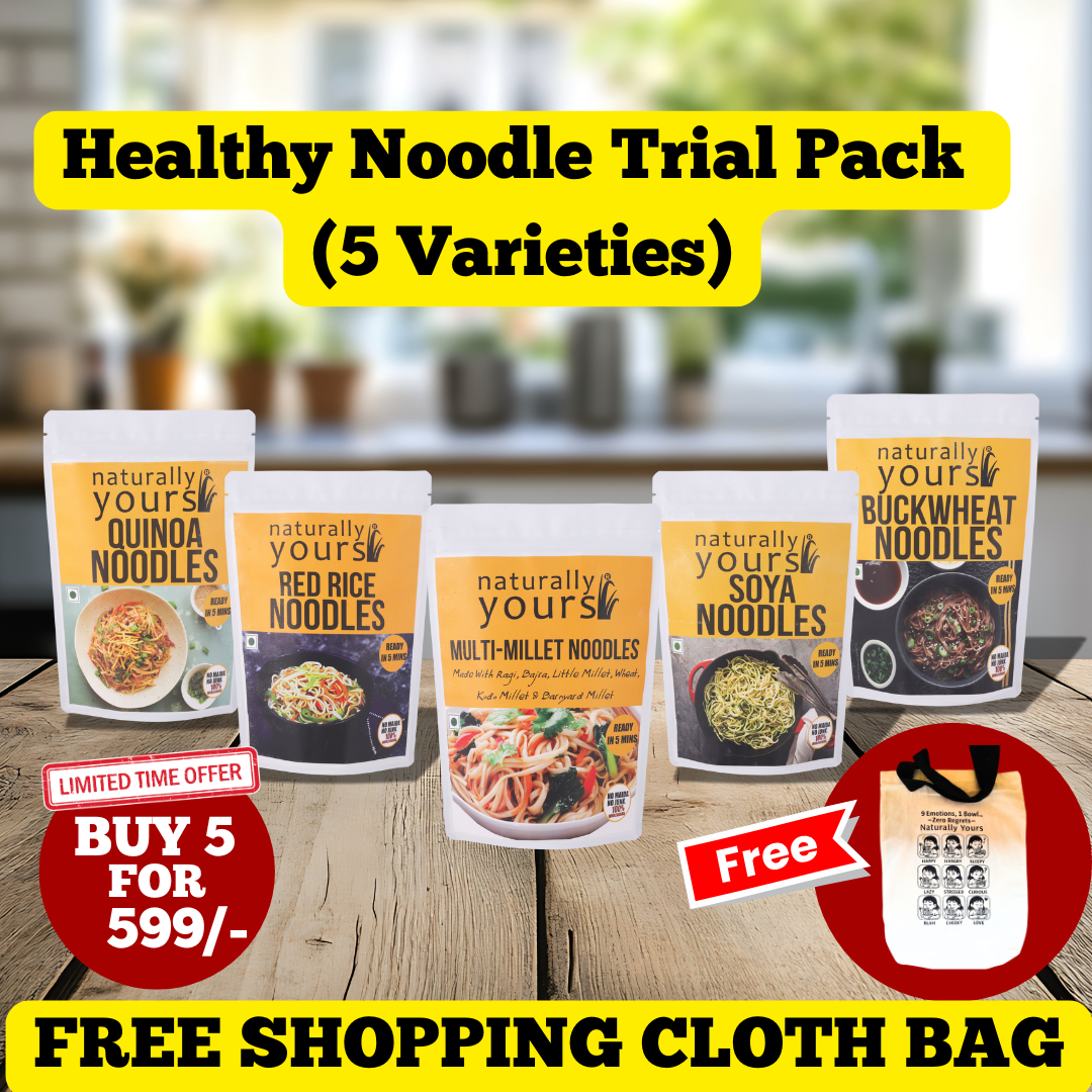 Healthy Noodle Trial Pack | 5 Noodle Varieties + Free Shopping Bag