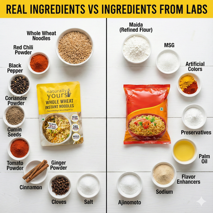 New Launch - Khapali Atta (Whole Wheat) Instant Noodles - High in Protein - Each Pack Rs.89/- (Pack of 3 x 175g)